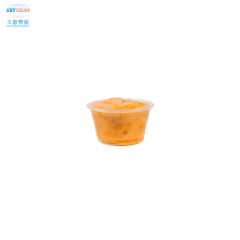 Pet sauce cup with hinged lids